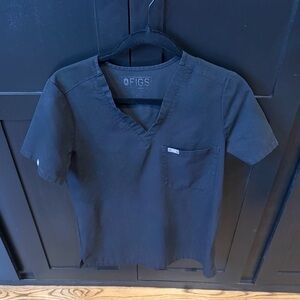 Figs black V-Neck Scrub Top